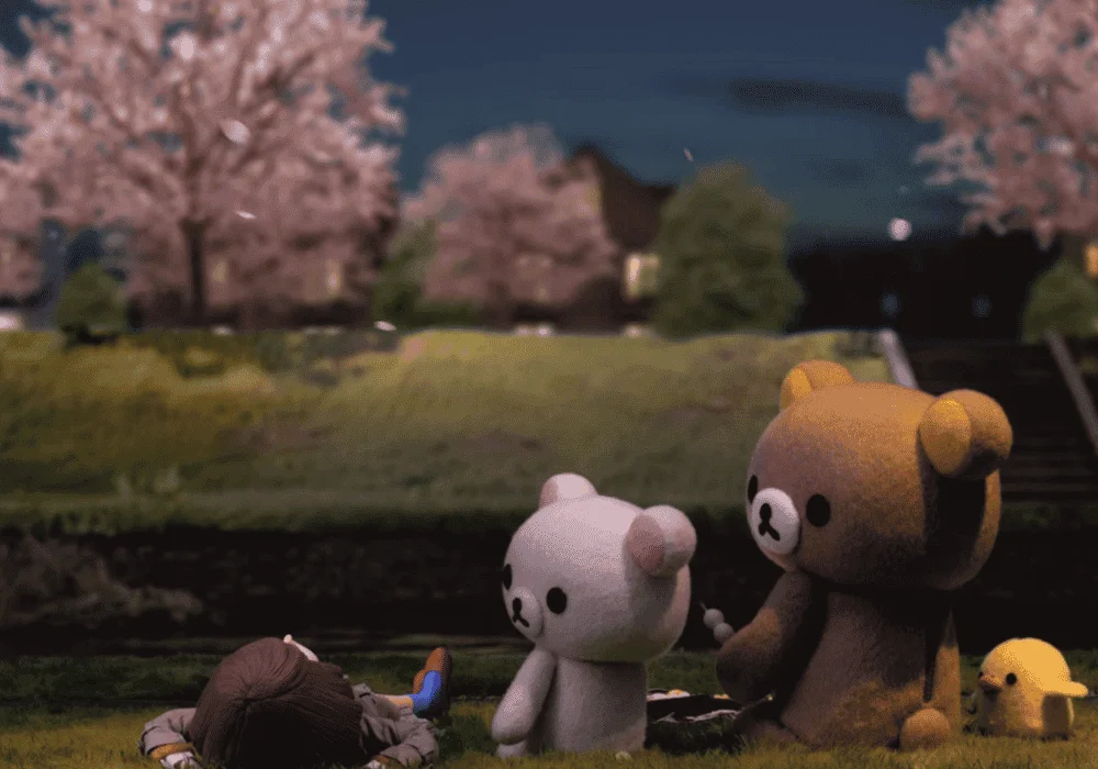 hanami de rilakkuma e kaoru san. cena do final do ep. 1.