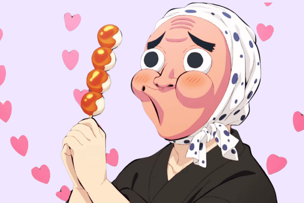 haganezuka san de kimetsu no yaiba com seu mitarashi dango