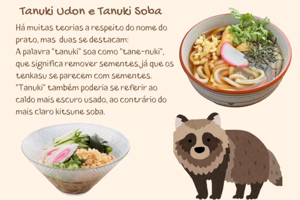 pratos japoneses tanuki soba e tanuki udon
