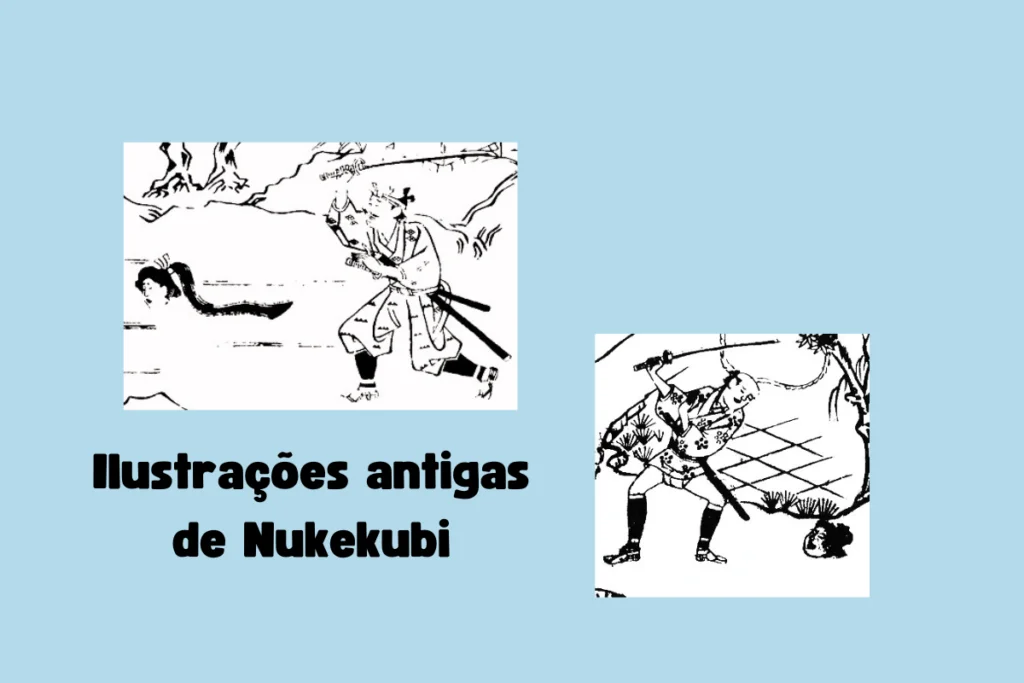 Ilustrações antigas do Yokai Nukekubi