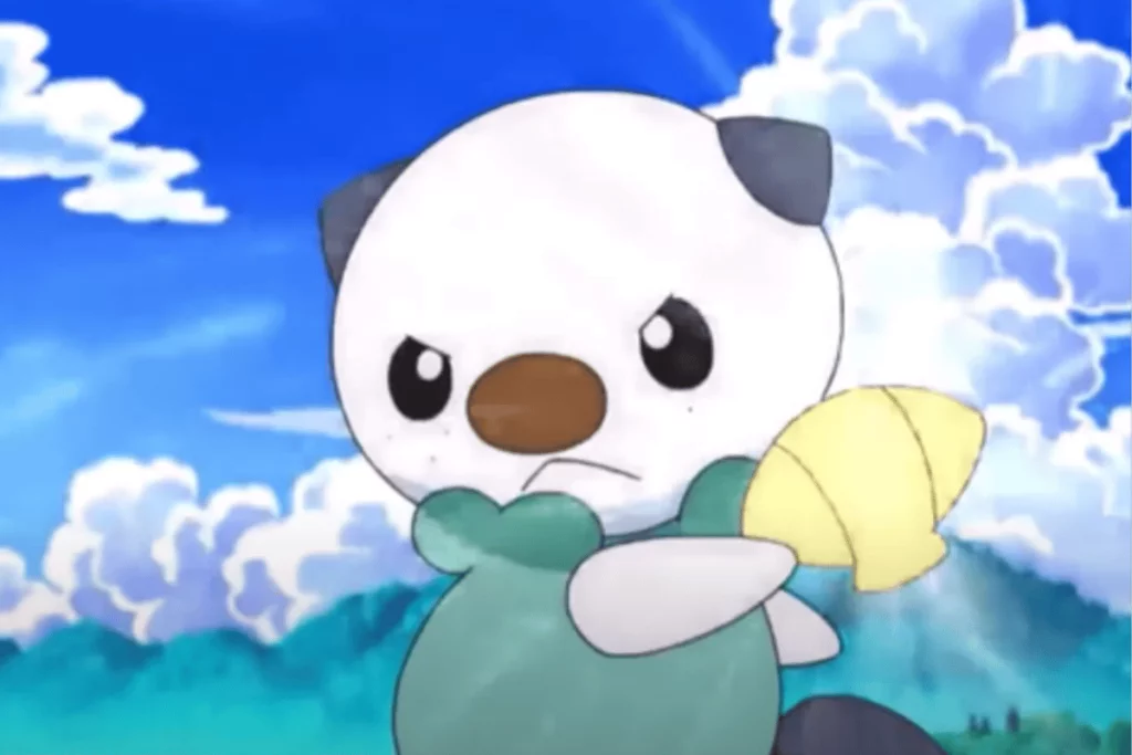 oshawott usando sua concha tessen