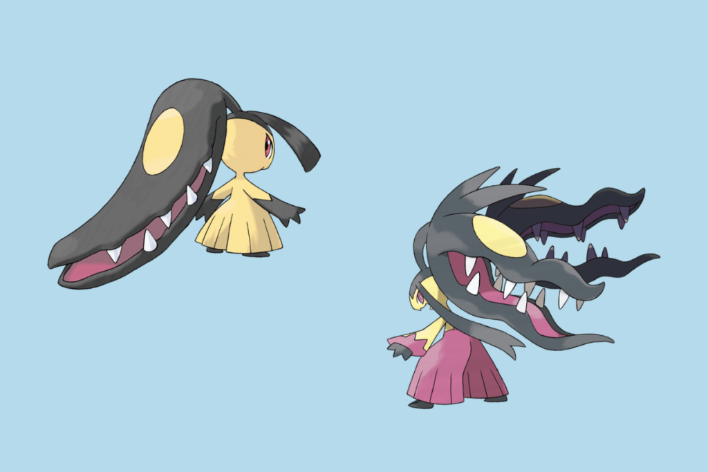 pokemon mawile e megamawile.
inspirado no yokai futakuchi onna
