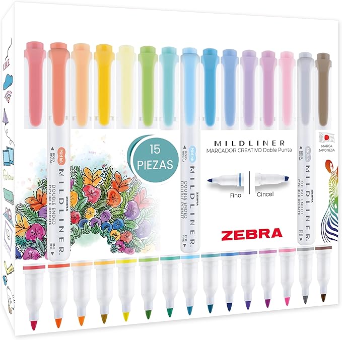 caixa com 15 marca texto mildliner